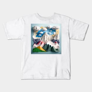Origami mountains Kids T-Shirt